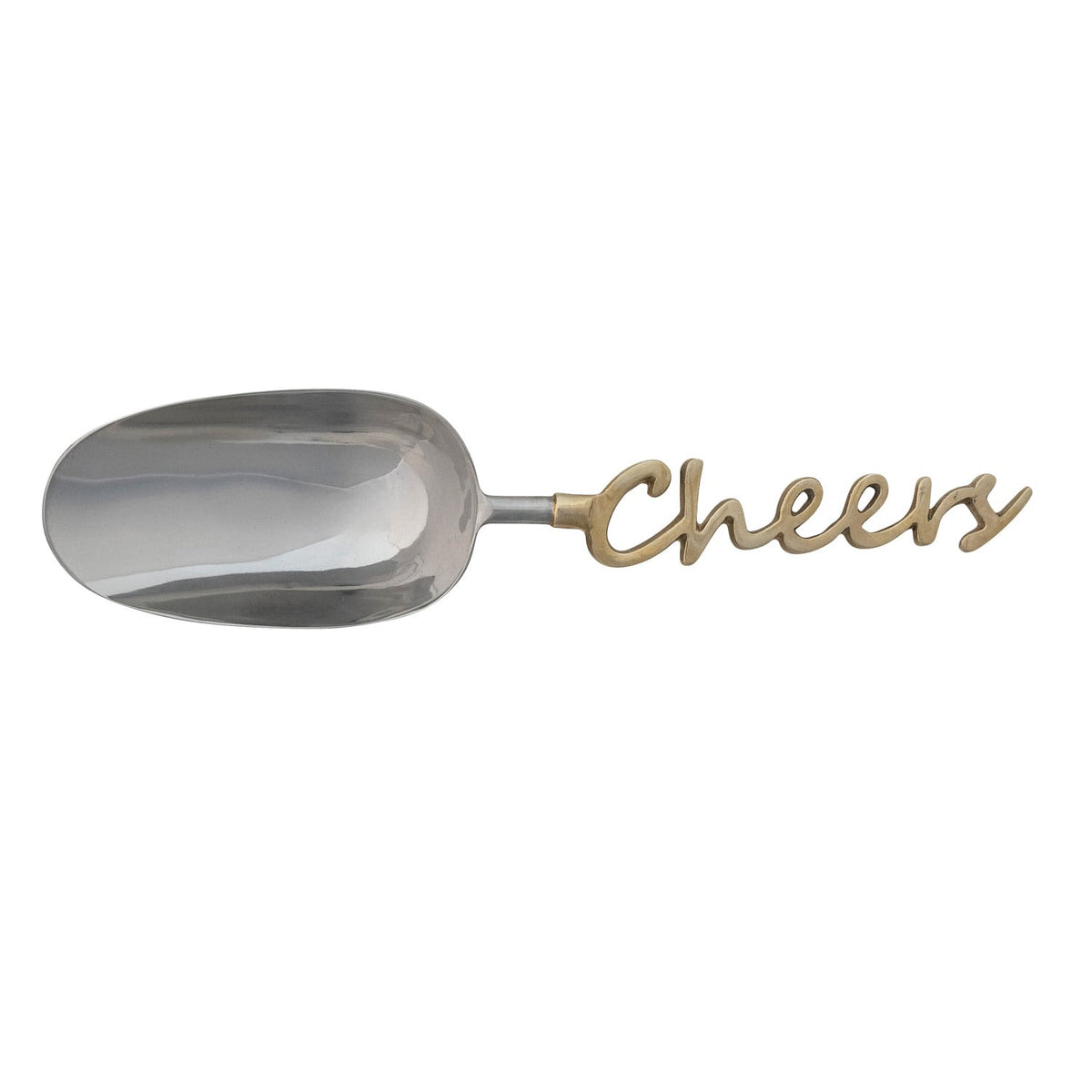 Stainless Steel Scoop w/ Brass Handle "Cheers”