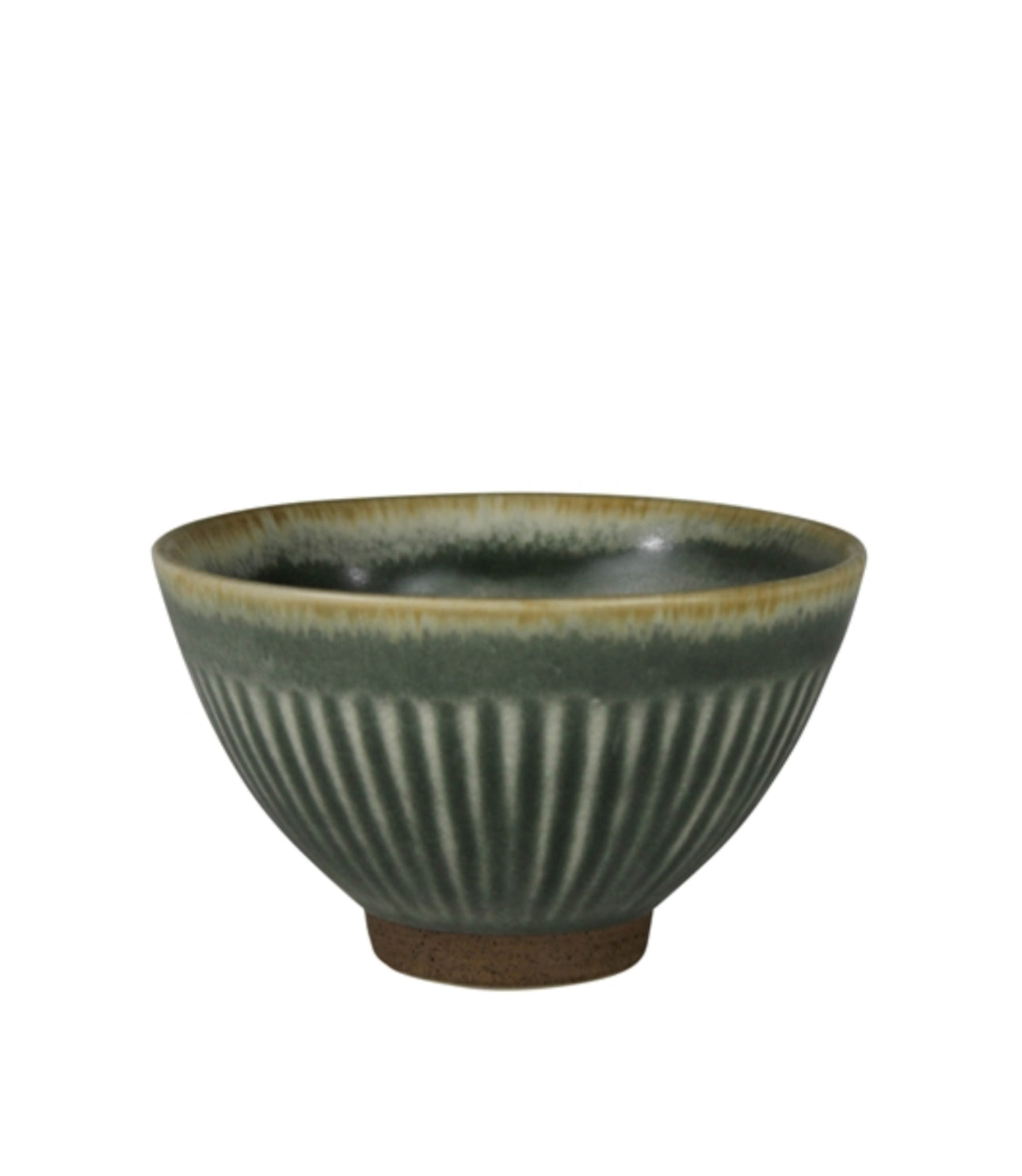 RIBBED BOWL, CERAMIC, Sage Green