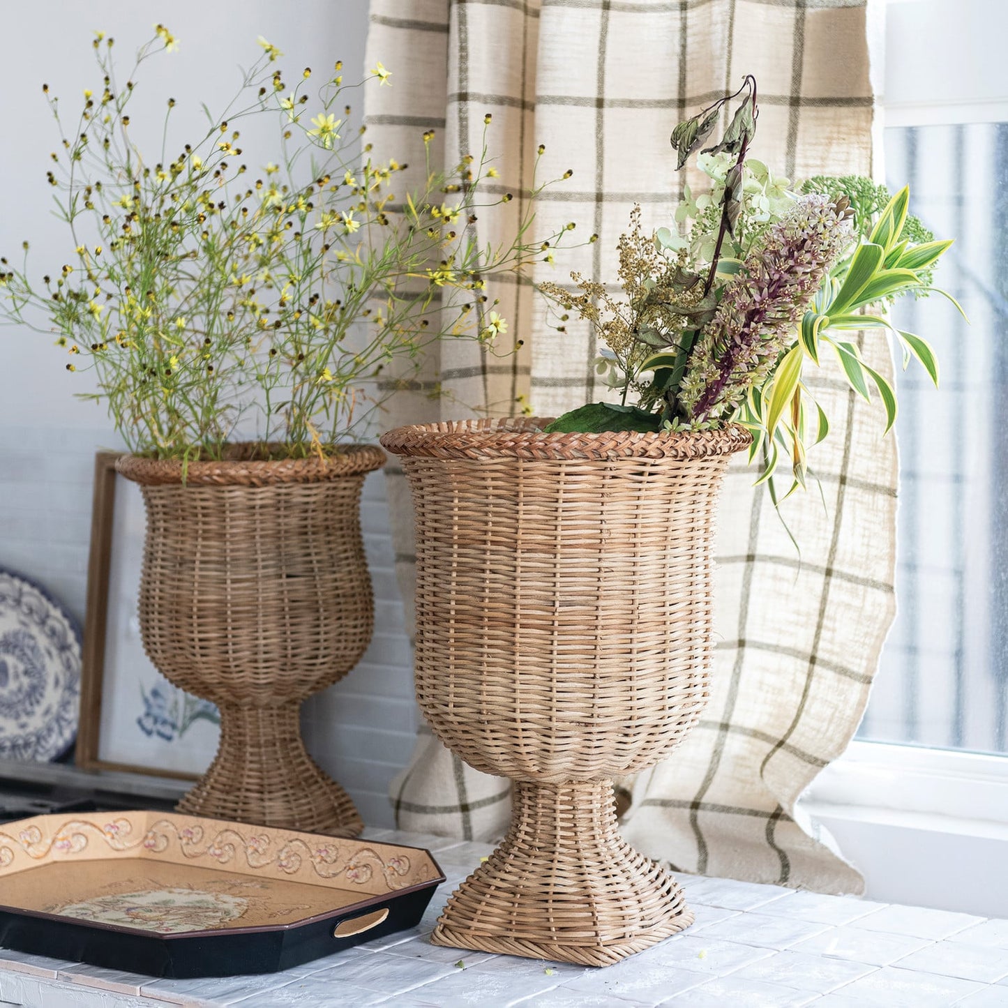 Woven Rattan Urn
