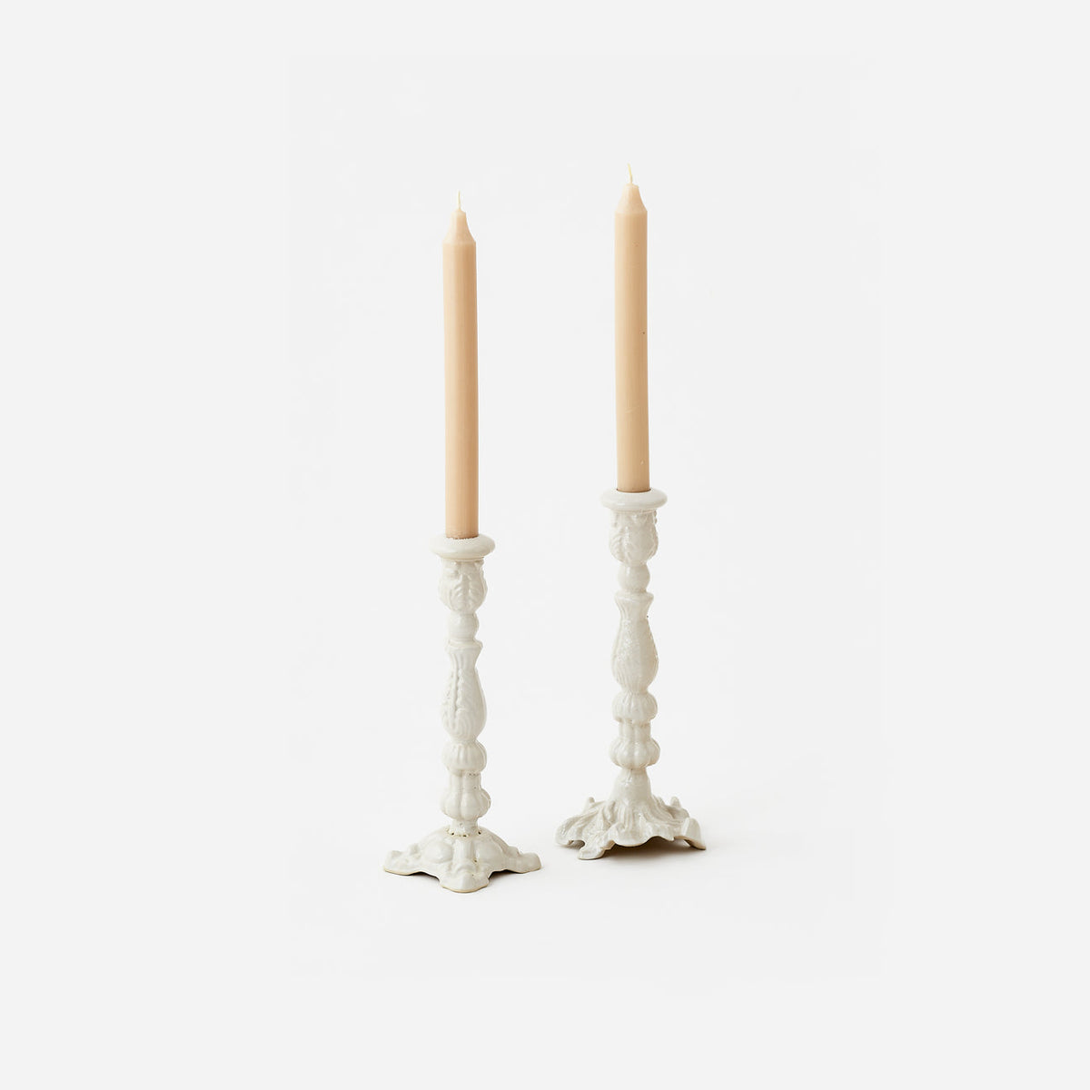 Cast Iron White Candle Holder