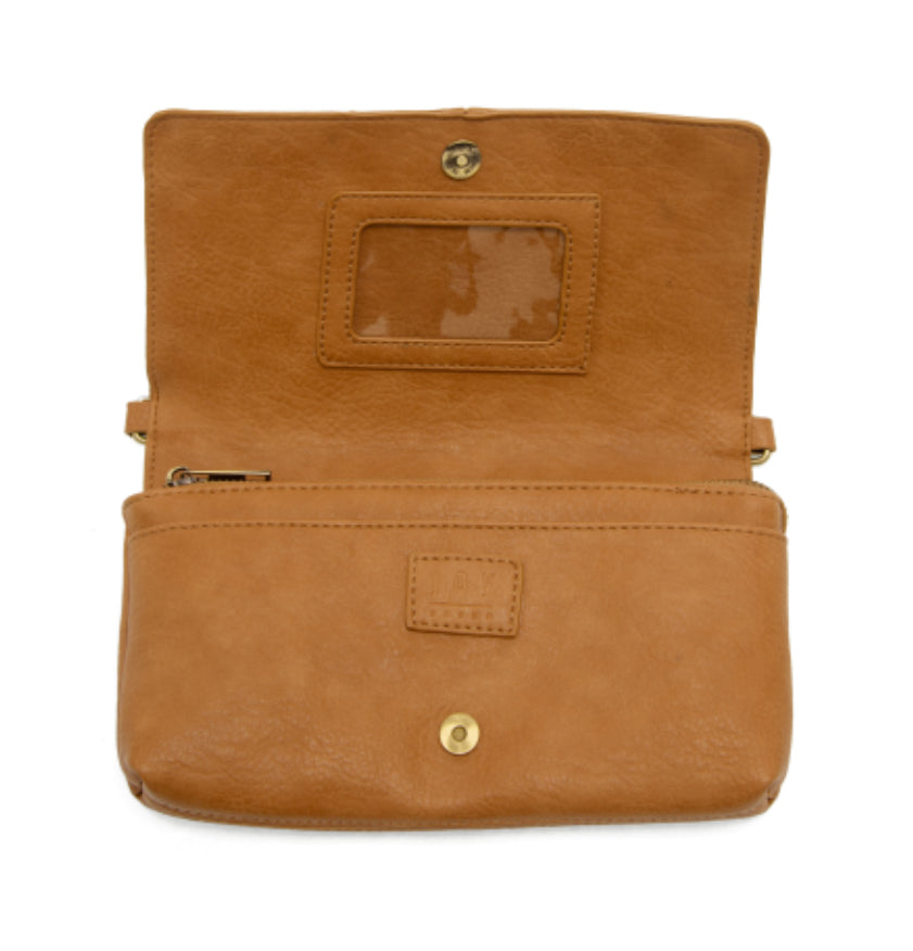 Mid Tan Everly Organizer Flap Crossbody