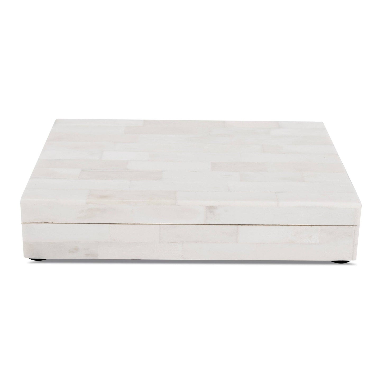 Decorative Box Carved Inspired White 6X8X1.5 Inch: Large