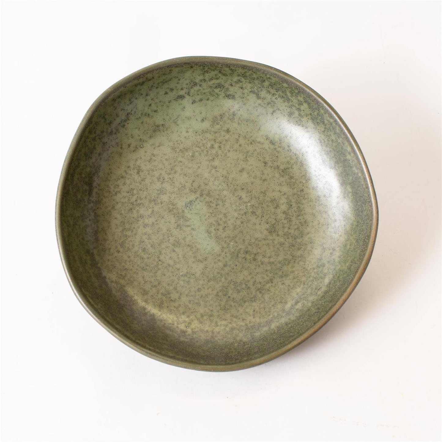 Green Reactive Glaze Ceramic Coupe Bowl