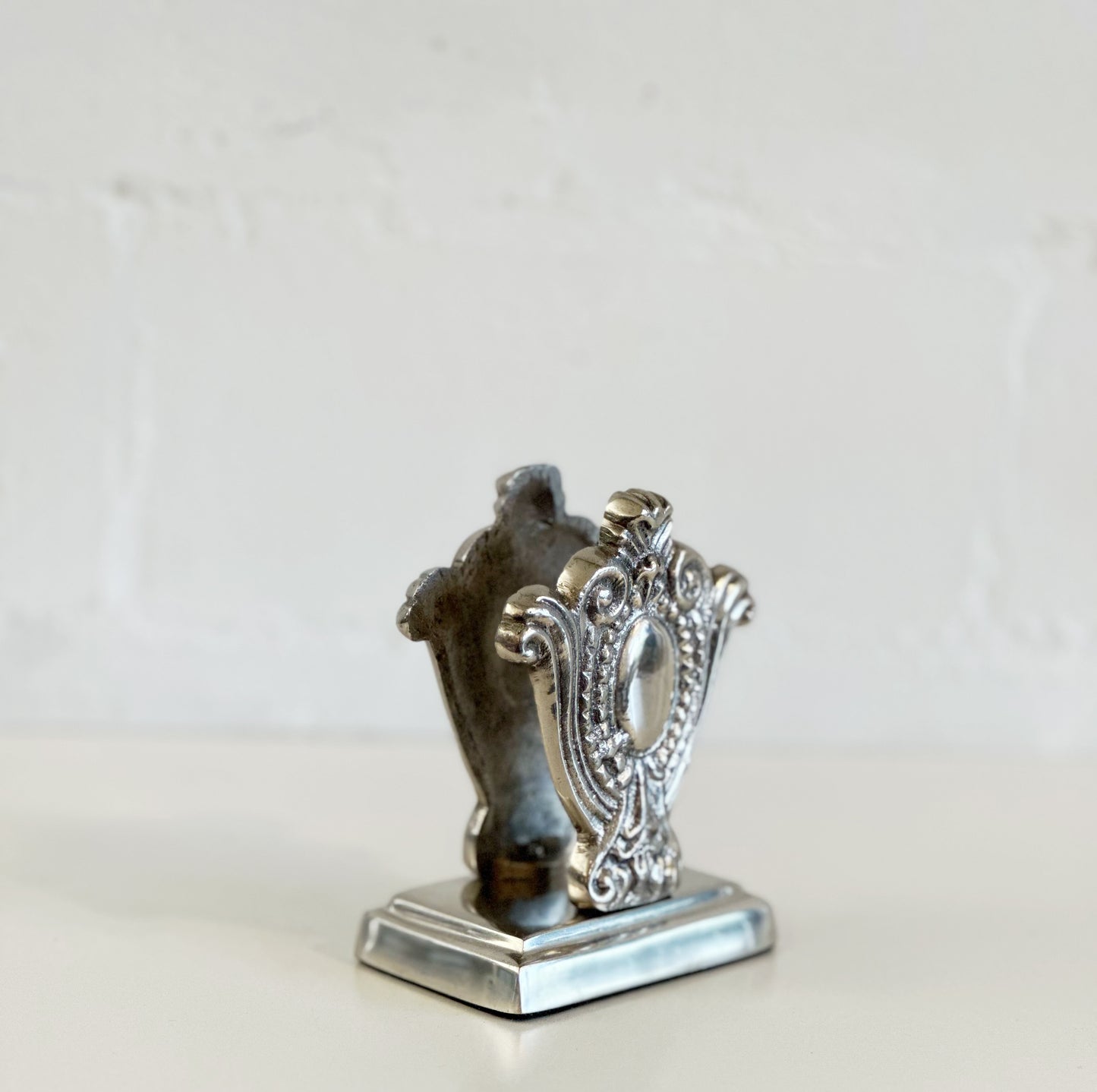 Antique Silver Style Letter / Napkin Holder