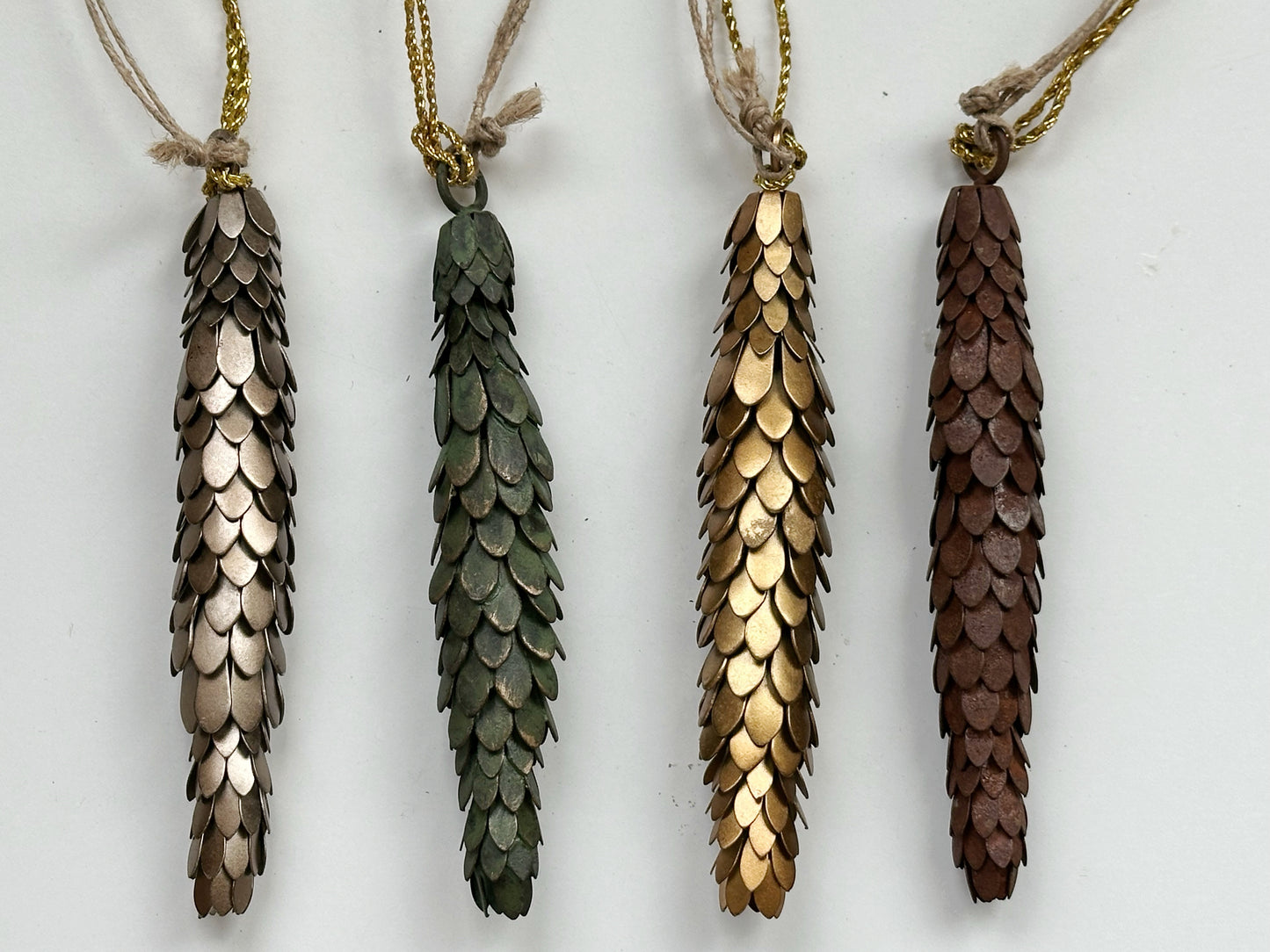 Metal Pinecone Ornament 4 Colors to Choose From.