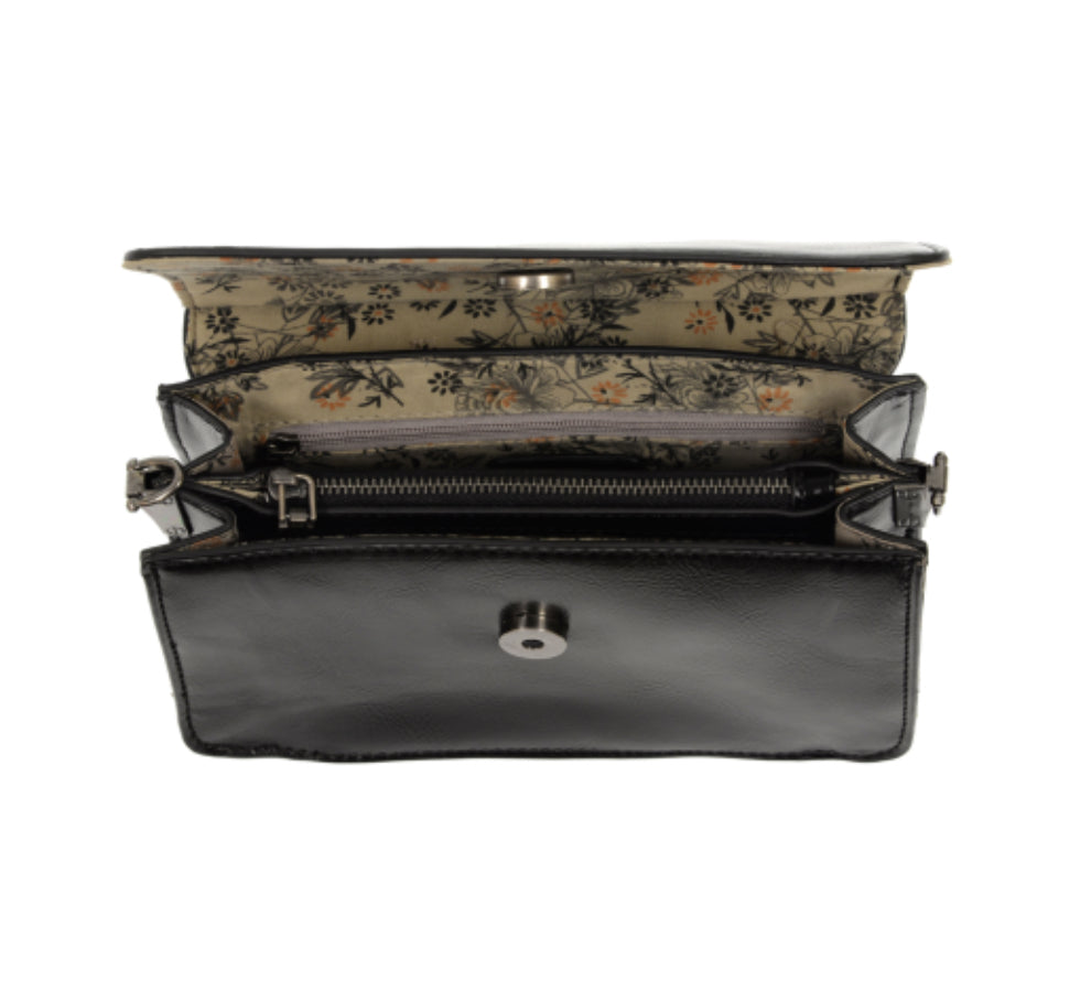 Black Aria Silver Ring Bag