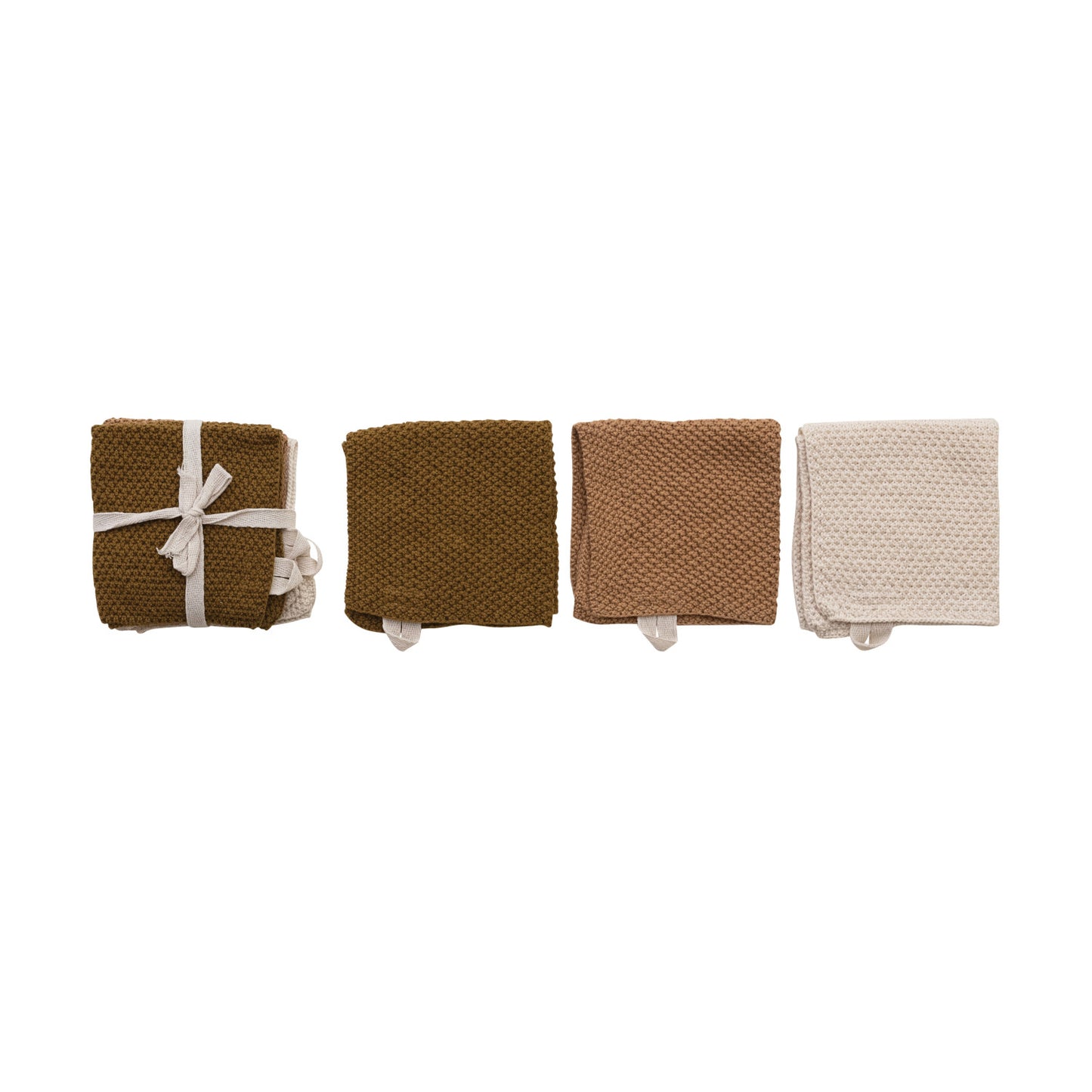 Cotton Knit Dish Cloths, Set of 3