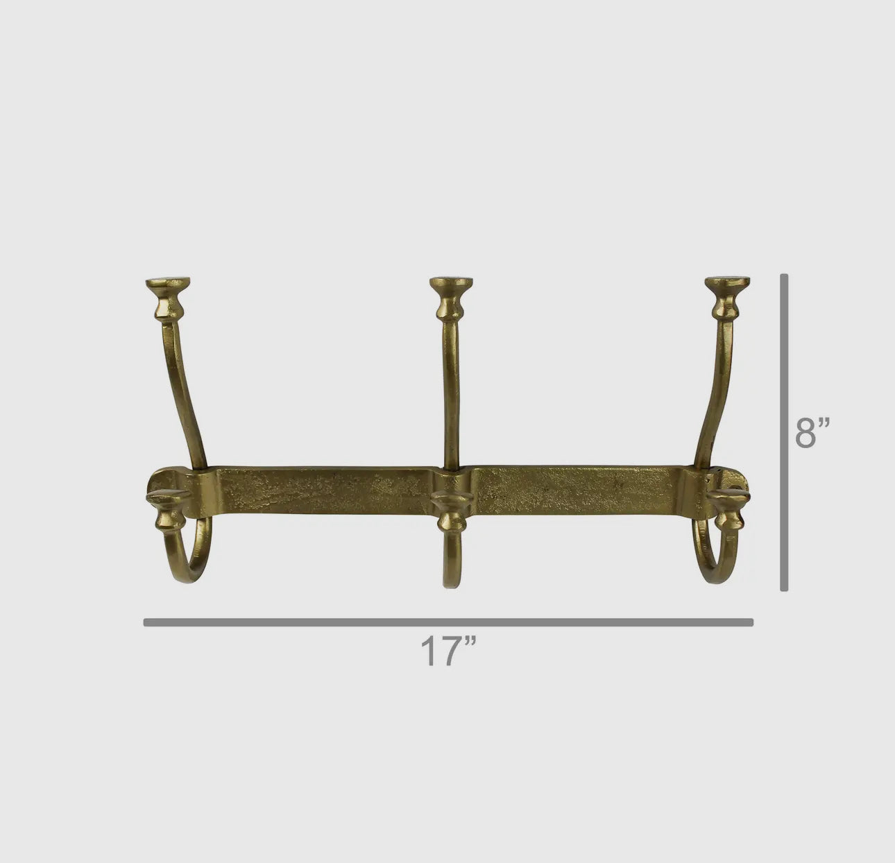Murphy 3 Hook Rail - Brass