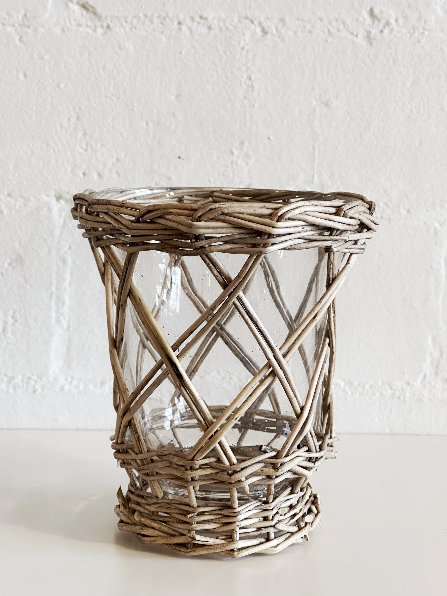 Small Willow Wrapped Glass Vase