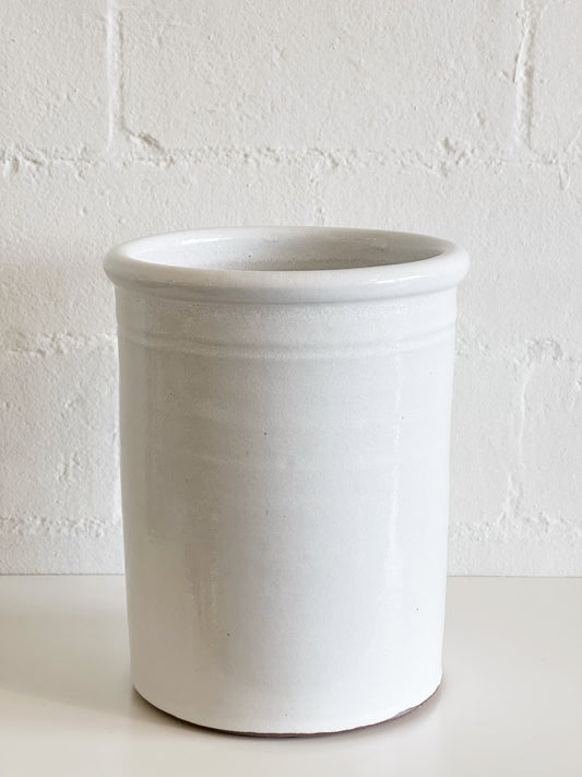 White Canister Vase