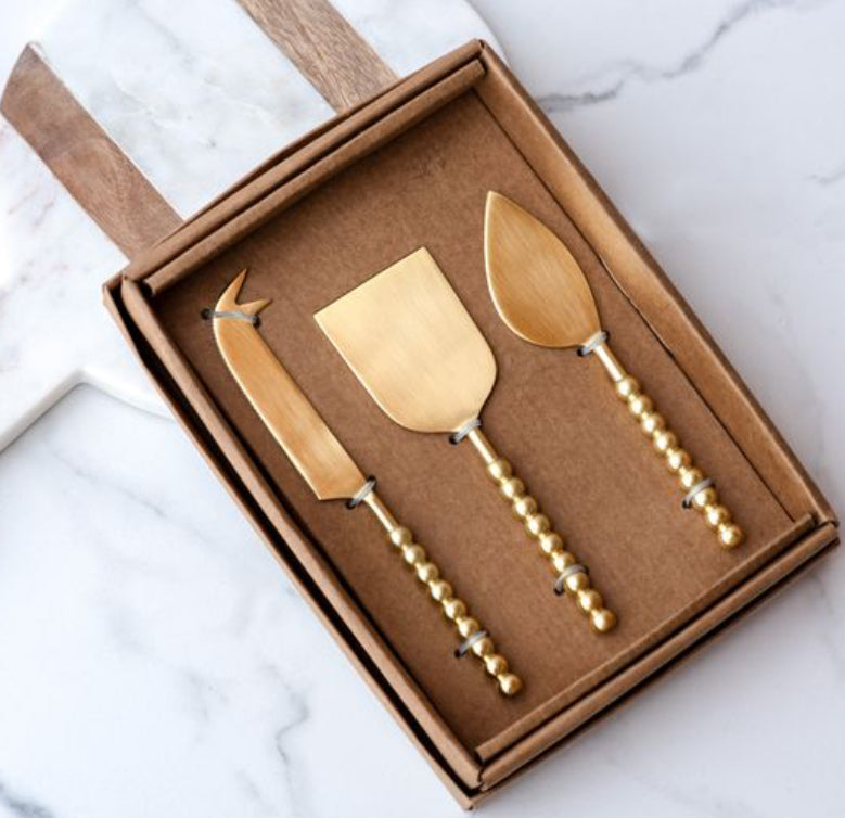 GOLD BALL CHEESE KNIVES SET