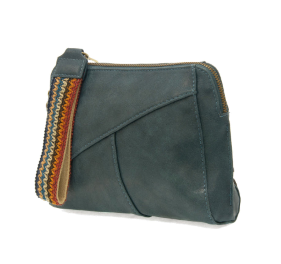 Azure Gigi Crossbody with Woven Wristlet Strap