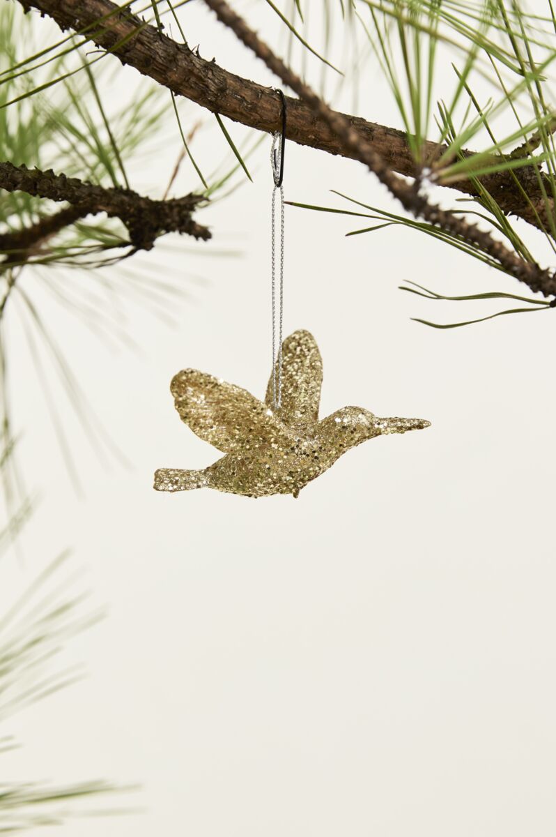 GLITTERED BIRD ORNAMENT