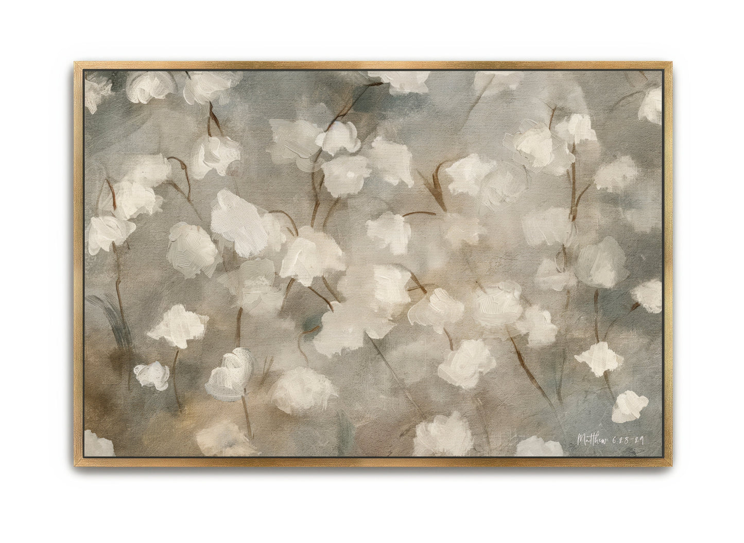 Lily of the Valley - Natural Framed 26x38 Canvas