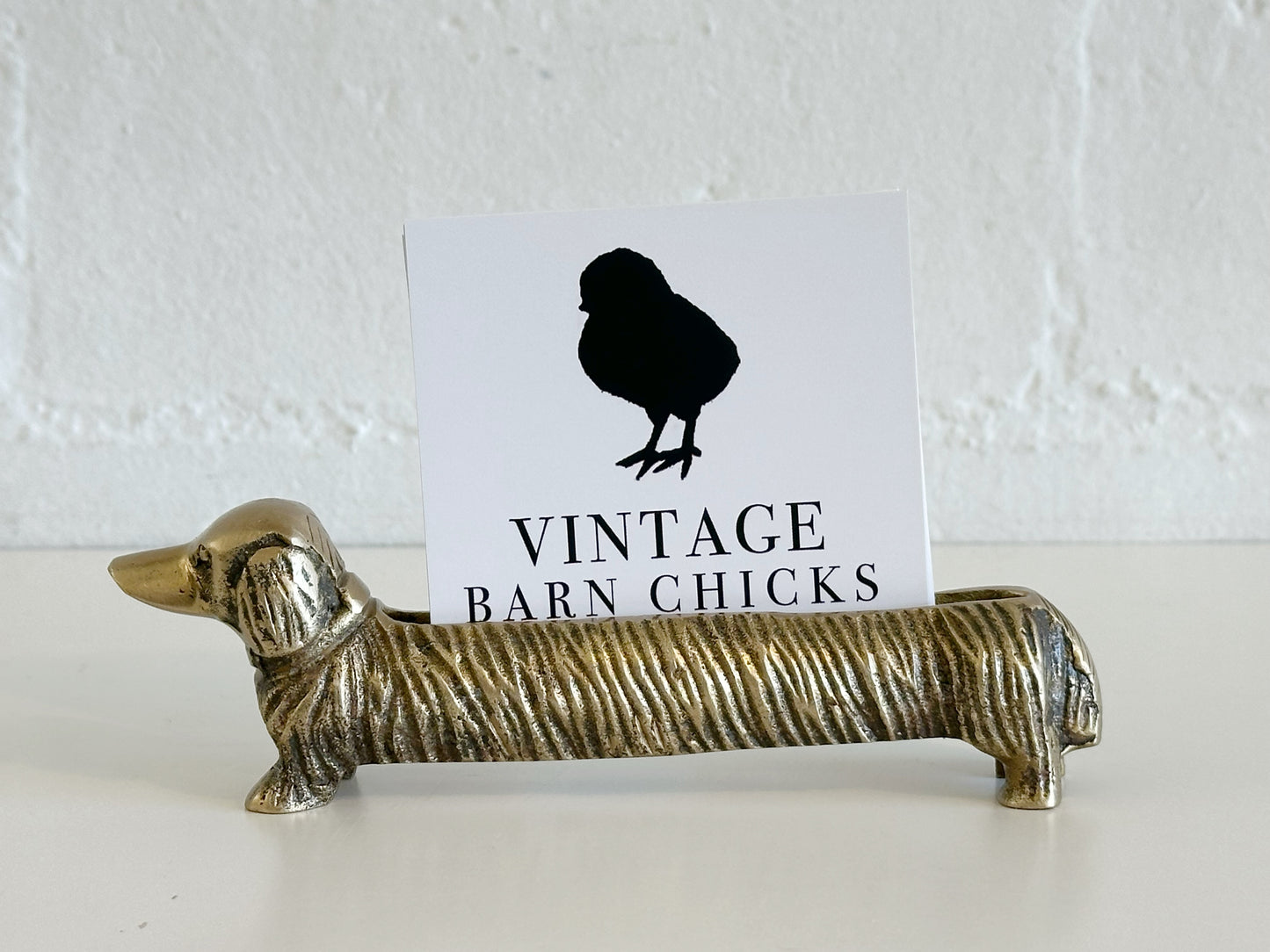Brass Style Weiner Dog Holder