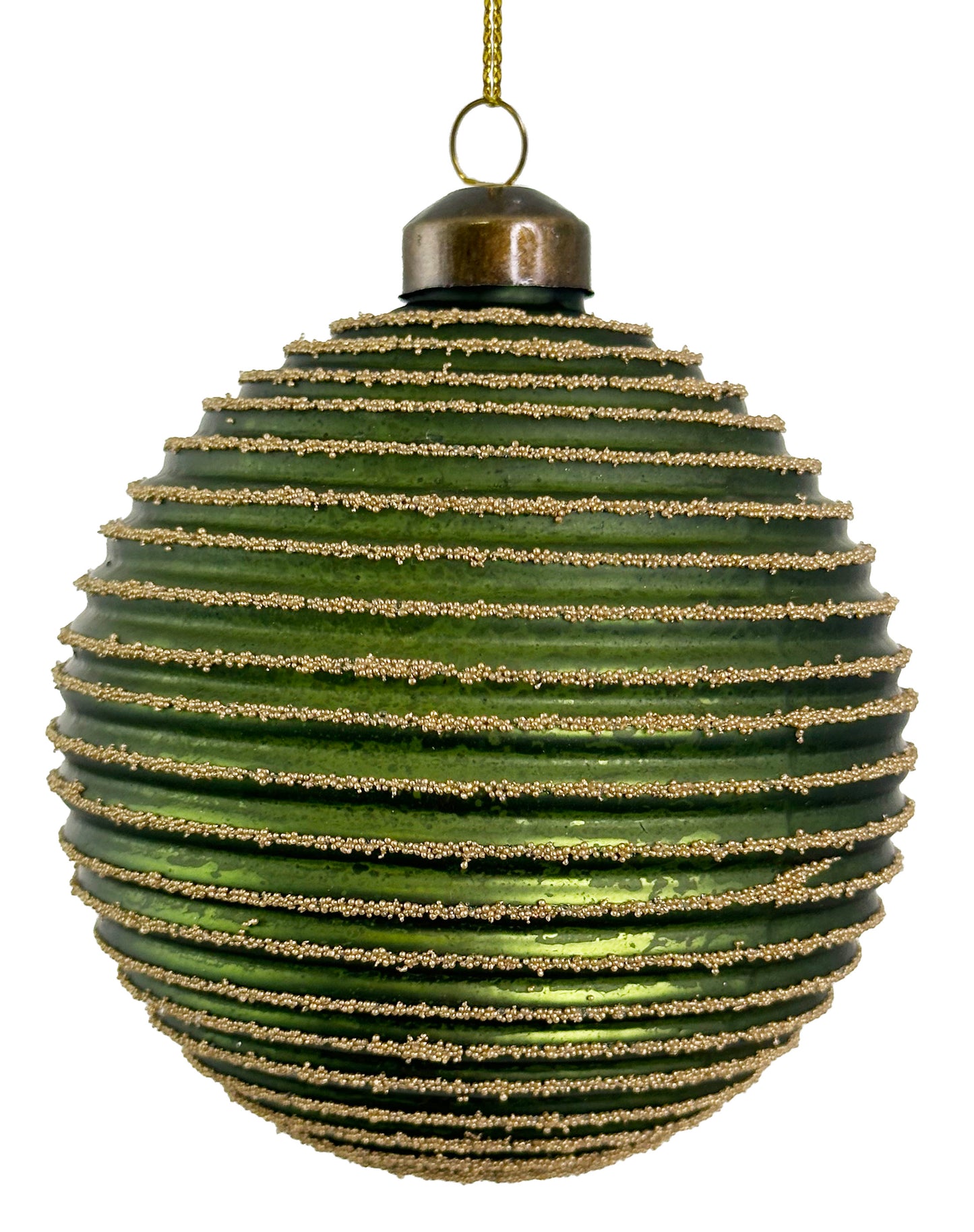 Dark Green & Gold Lines Ornament