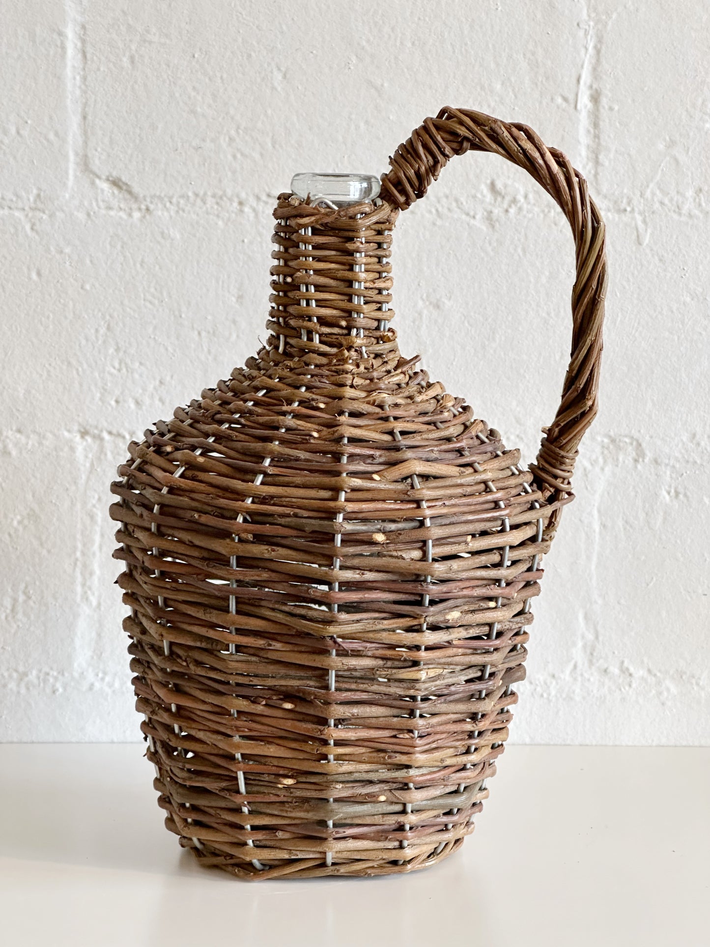 Short Willow Wrapped Bottle Vase