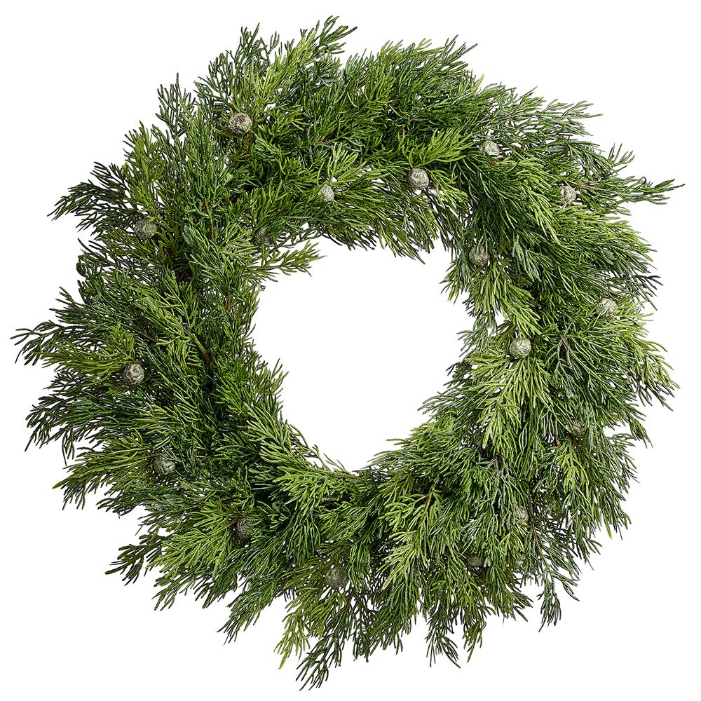 20" Juniper Wreath - Green
