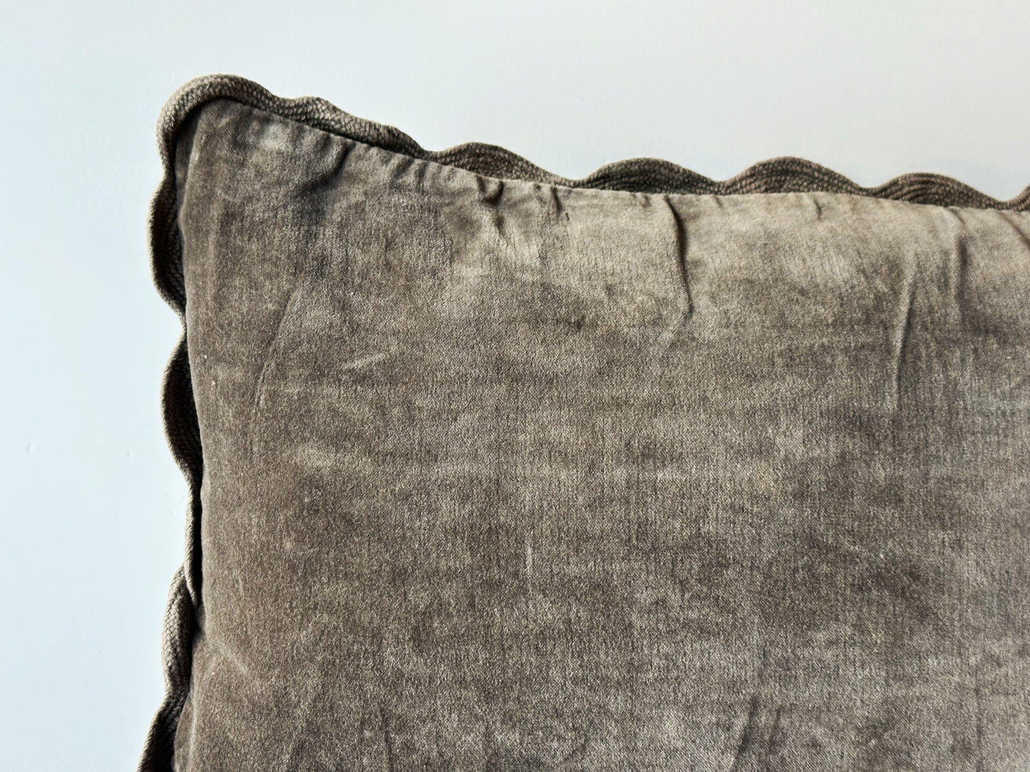 Velvet Scallop Pillow, Charcoal