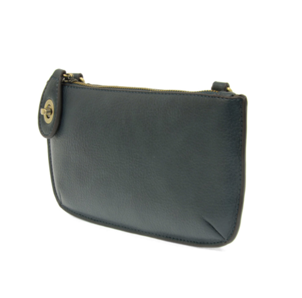 Dark Teal Mini Crossbody Wristlet Clutch