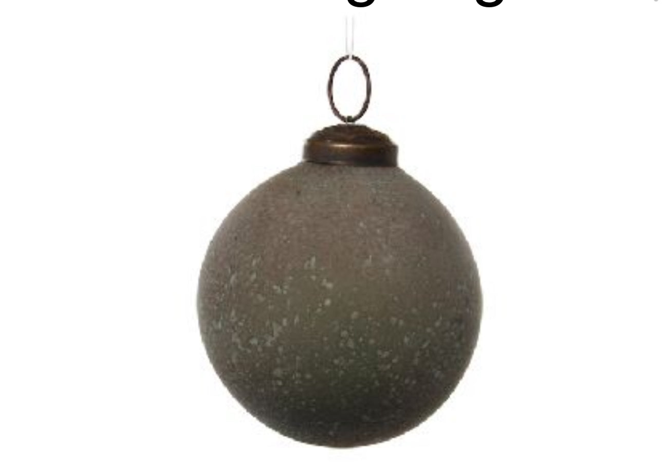 Aged Green Glass Ball Ornament