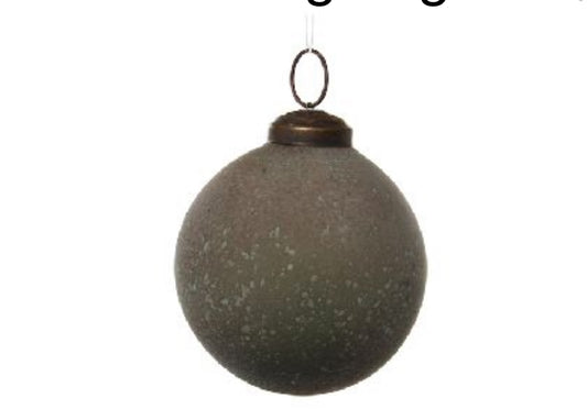 Aged Green Glass Ball Ornament