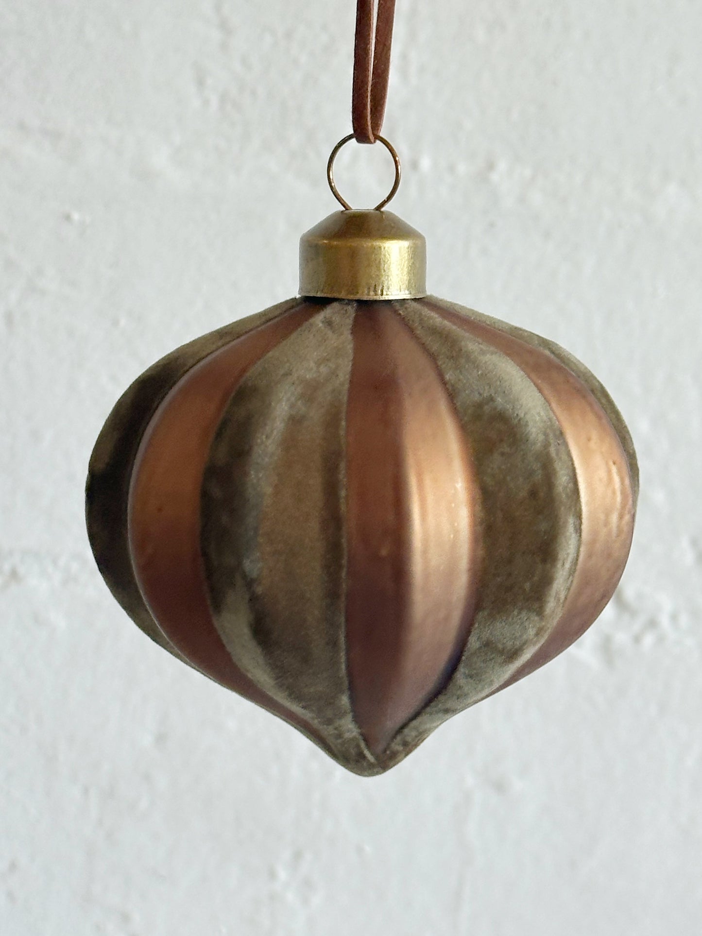 VELVET STRIPE TEARDROP ORNAMENT