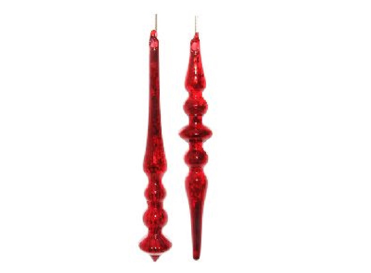 Glass drop lined antique red ornament
