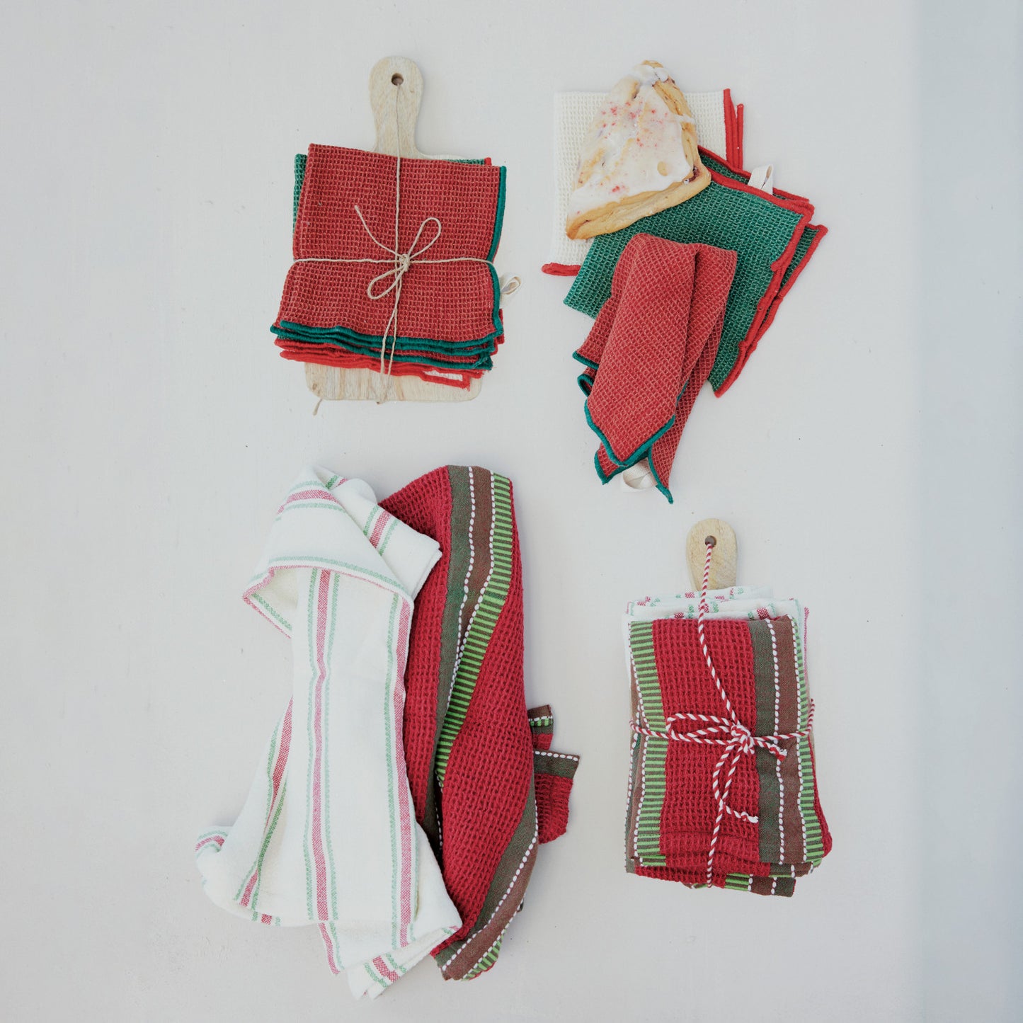 Towels & Cheese Serving Board, Set of 3 Tied with Cord