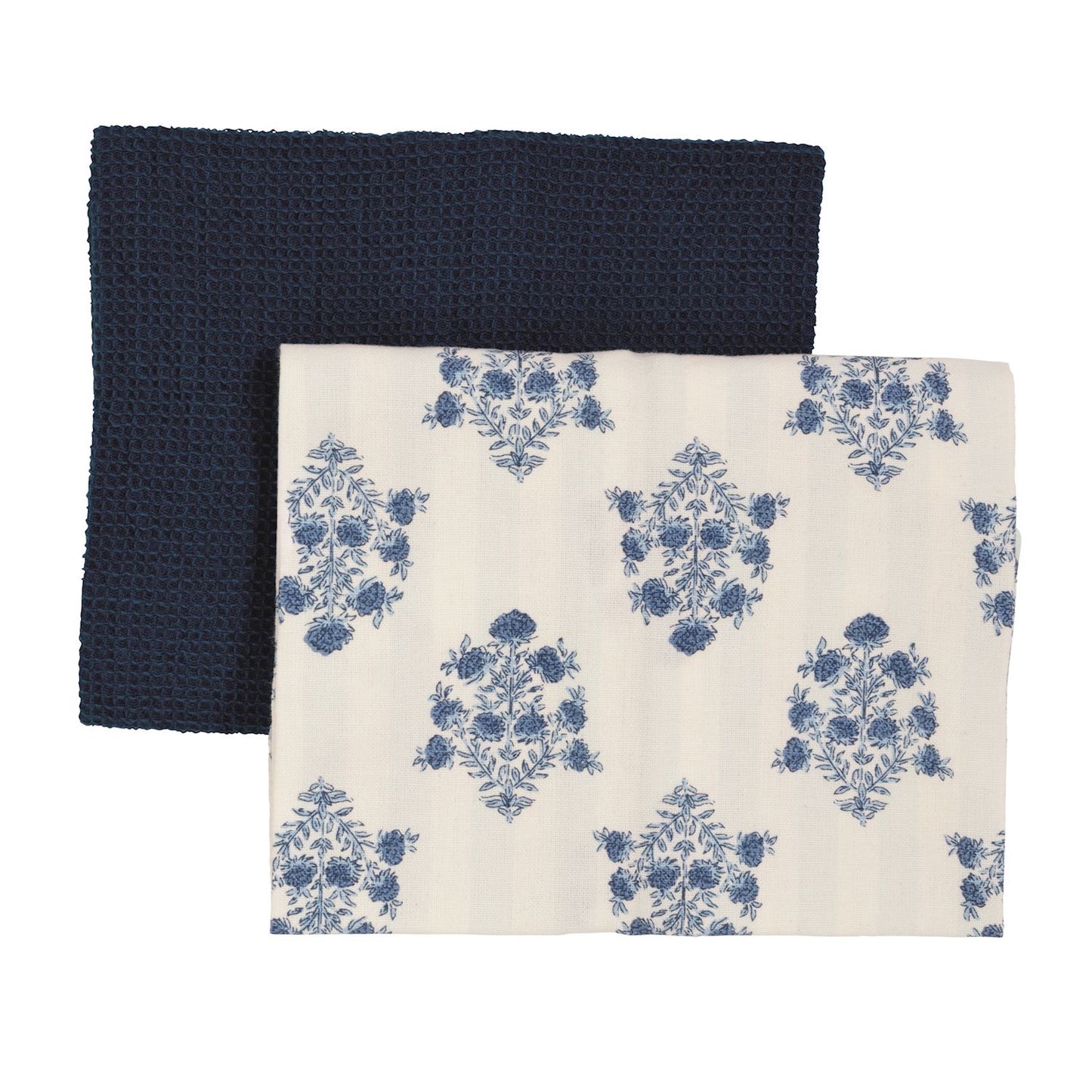 Blue Floral Pattern Towel Set
