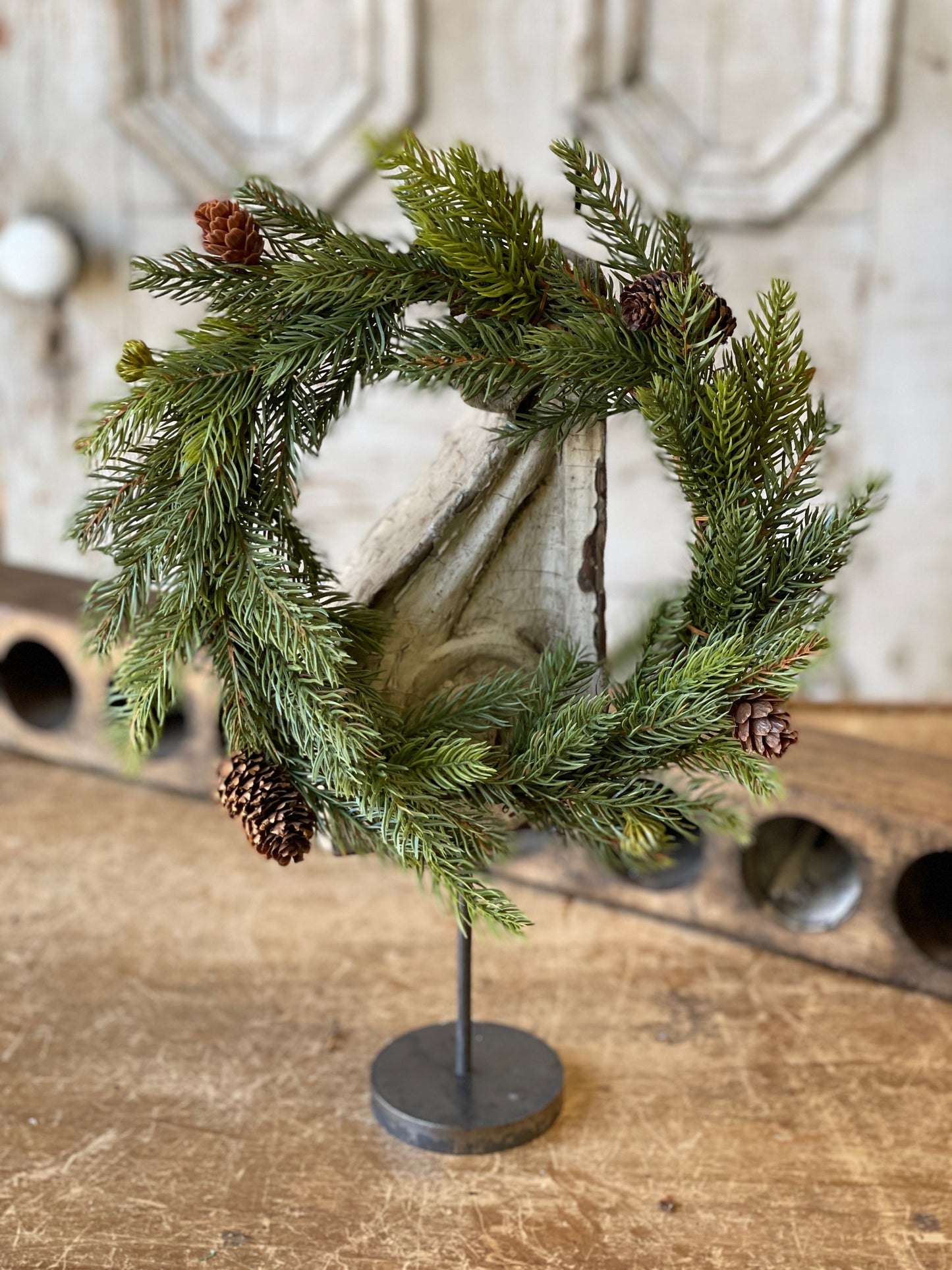 White Spruce Candle Ring/Wreath 11"