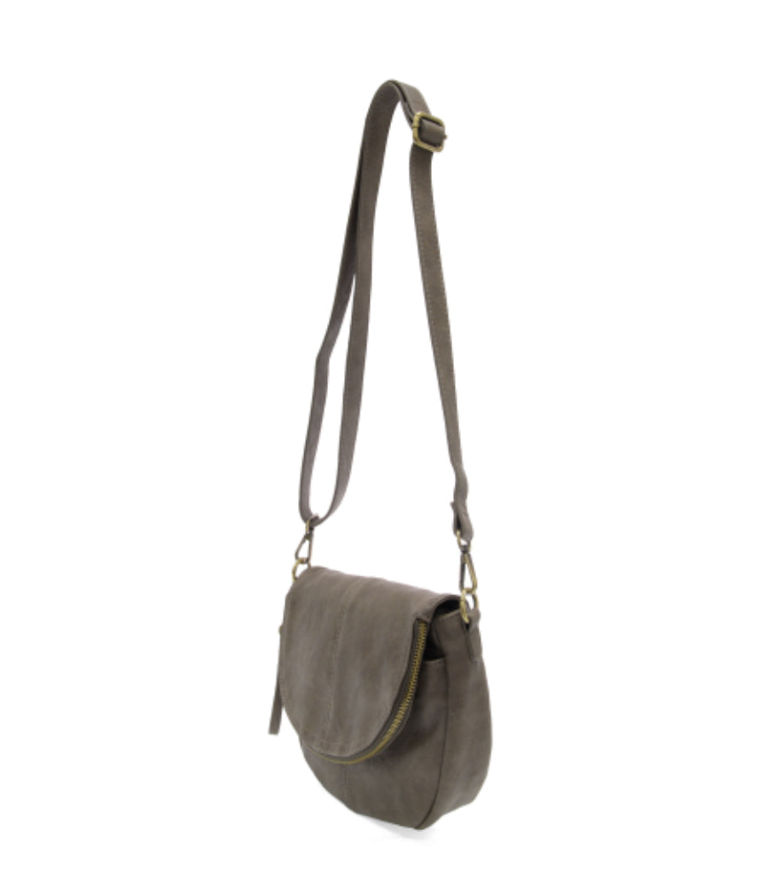 Dark Taupe Helene Small Saddle Crossbody