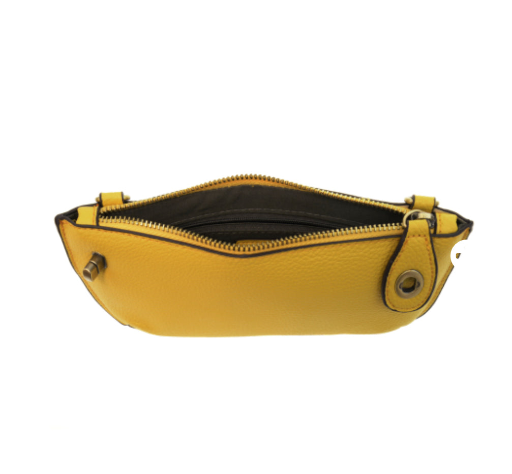 Mustard Mini Crossbody Wristlet Clutch