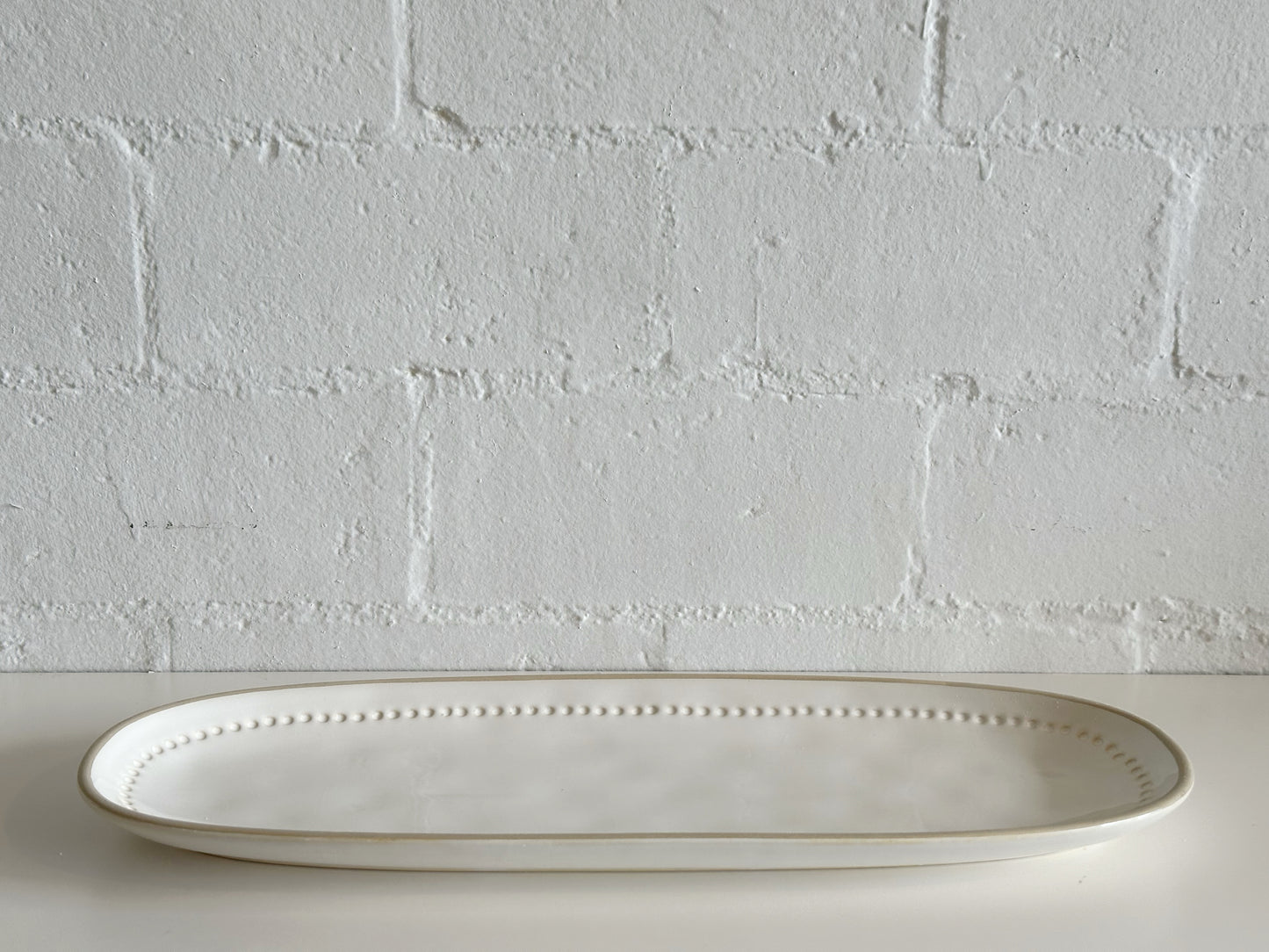 White Stoneware Serving Platter