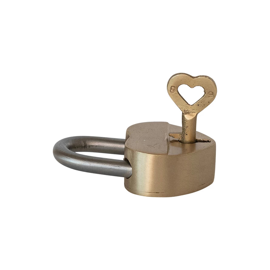 Heart Shaped Lock with Heart Shaped Key, Set of 2