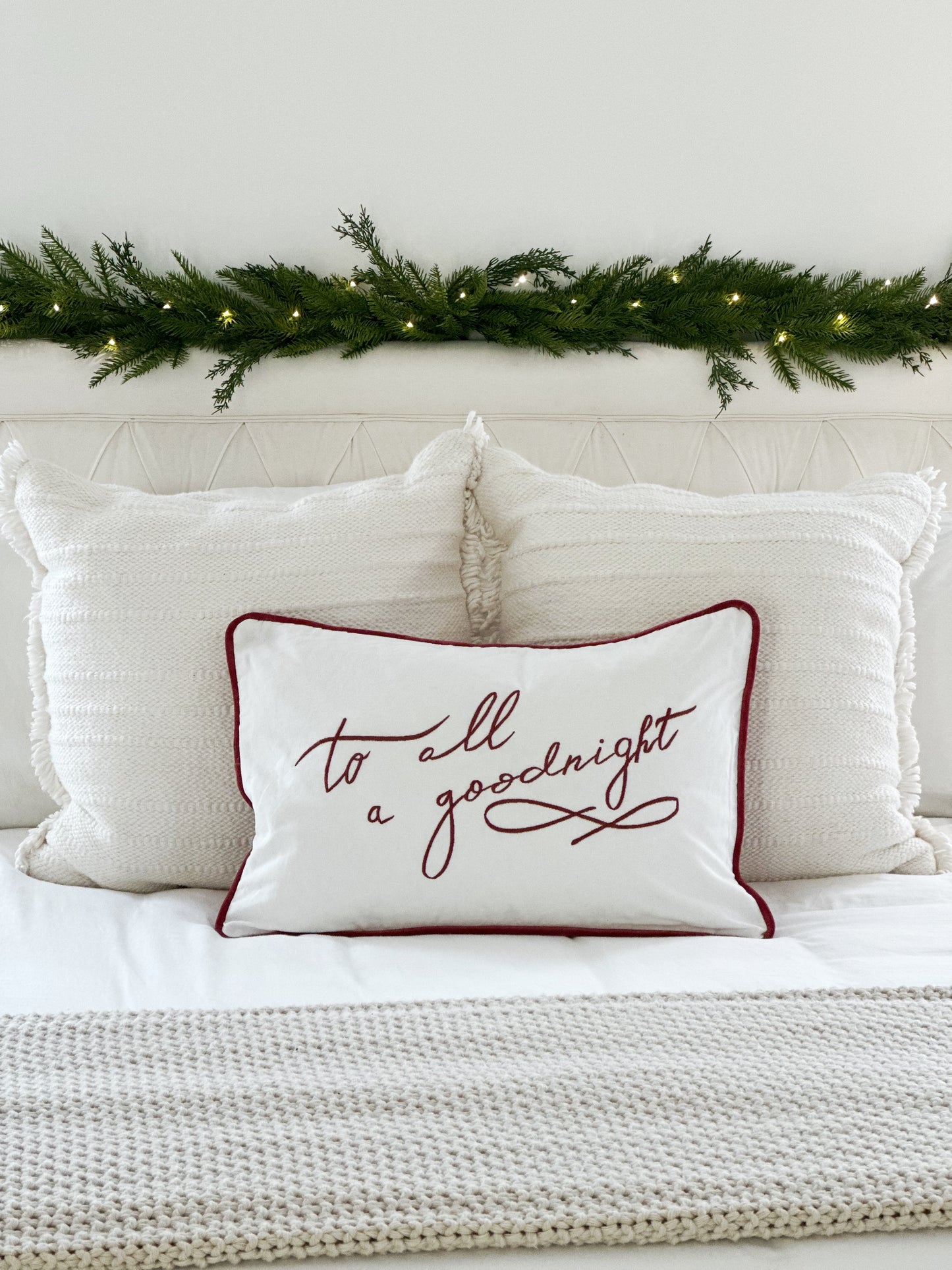 To all a goodnight lumbar pillow