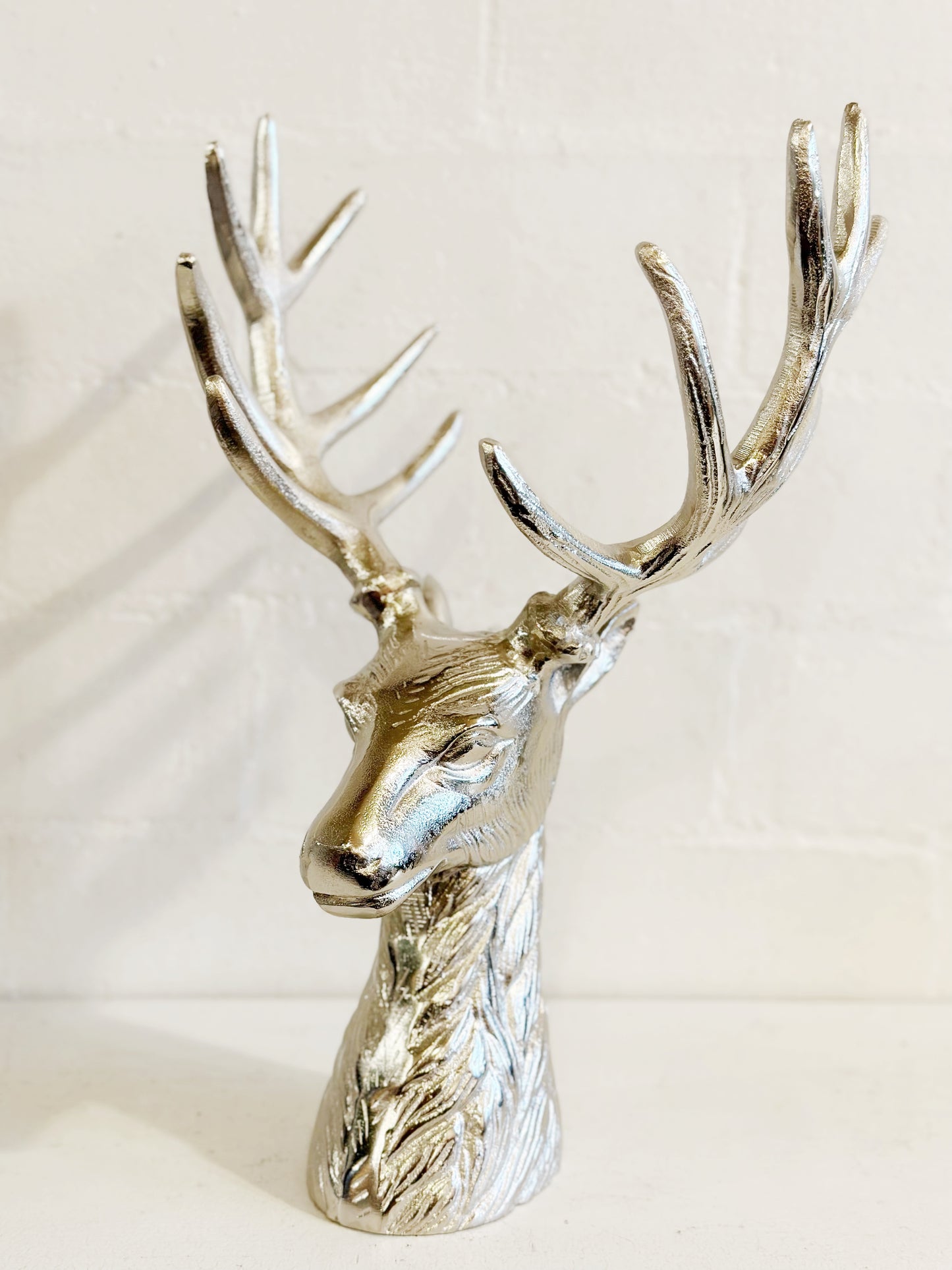 Silver Aluminum Reindeer Bust