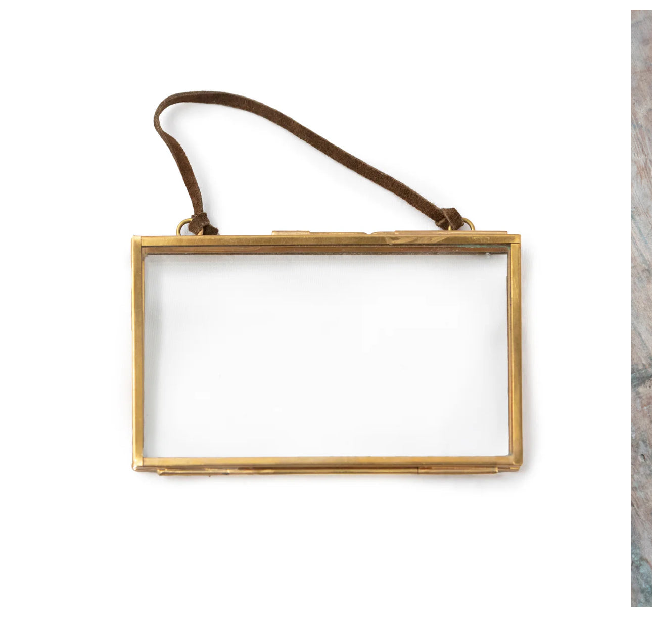 Brass & Glass Hanging Frame 3x5