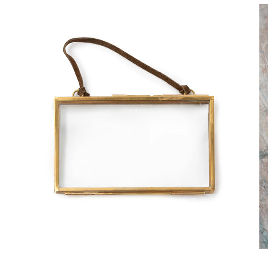 Brass & Glass Hanging Frame 3x5