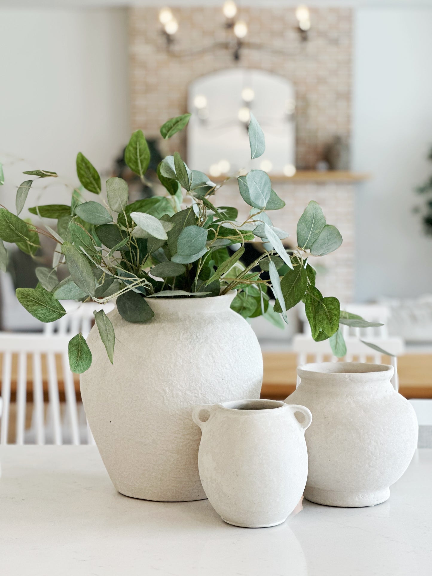 Paper Mache Vase Natural White