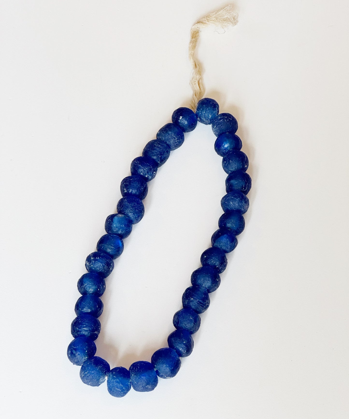 Blue Recycled Glass Beads, Medium