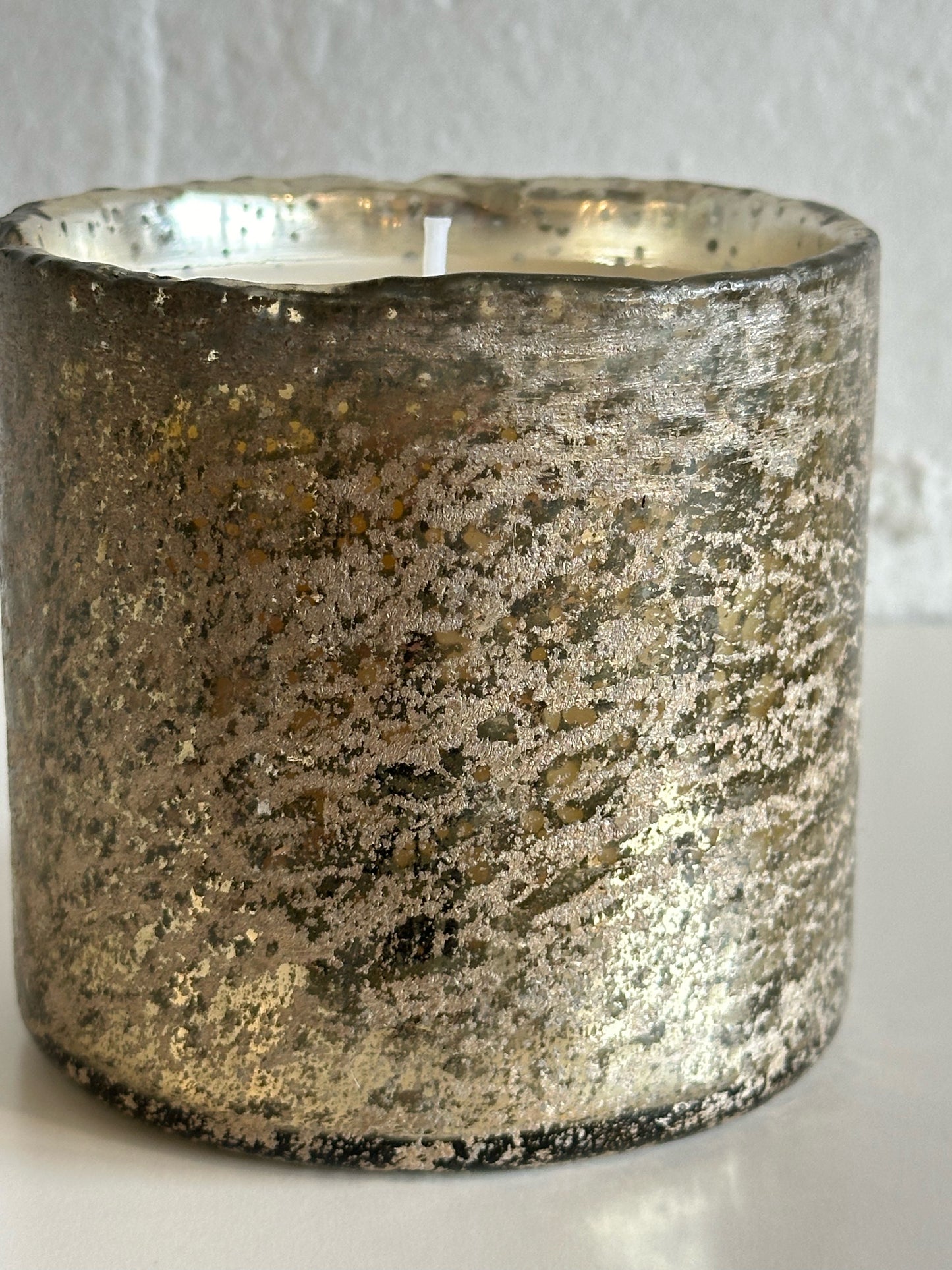 Himalayan Artisan Blown Gold Glass Tumbler Pumpkin Sandalwood Candle