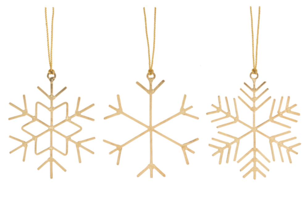 Gold Hammered Snowflake Ornament
