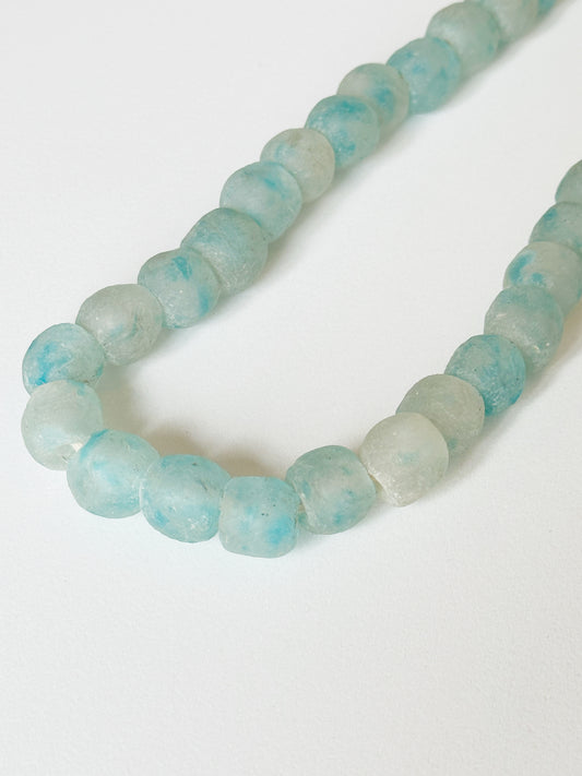 Aqua Blue Glass Beads, Small