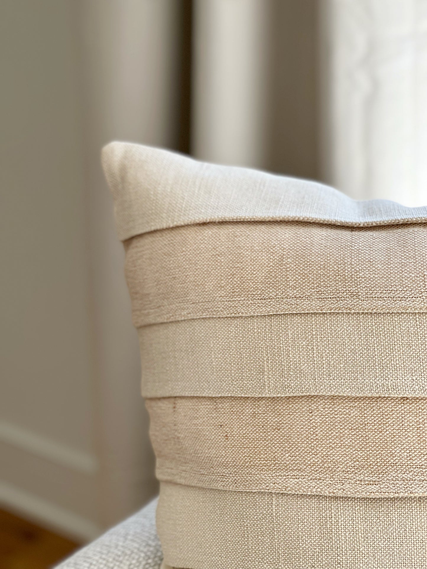 Natural Tan Striped Pillow