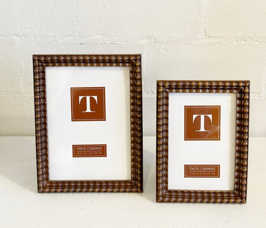 Brown Bead Border Photo Frame