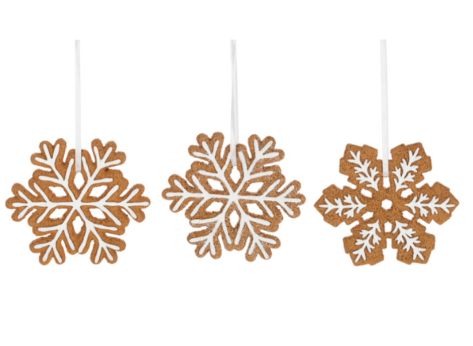Gingerbread Snowflake Ornaments