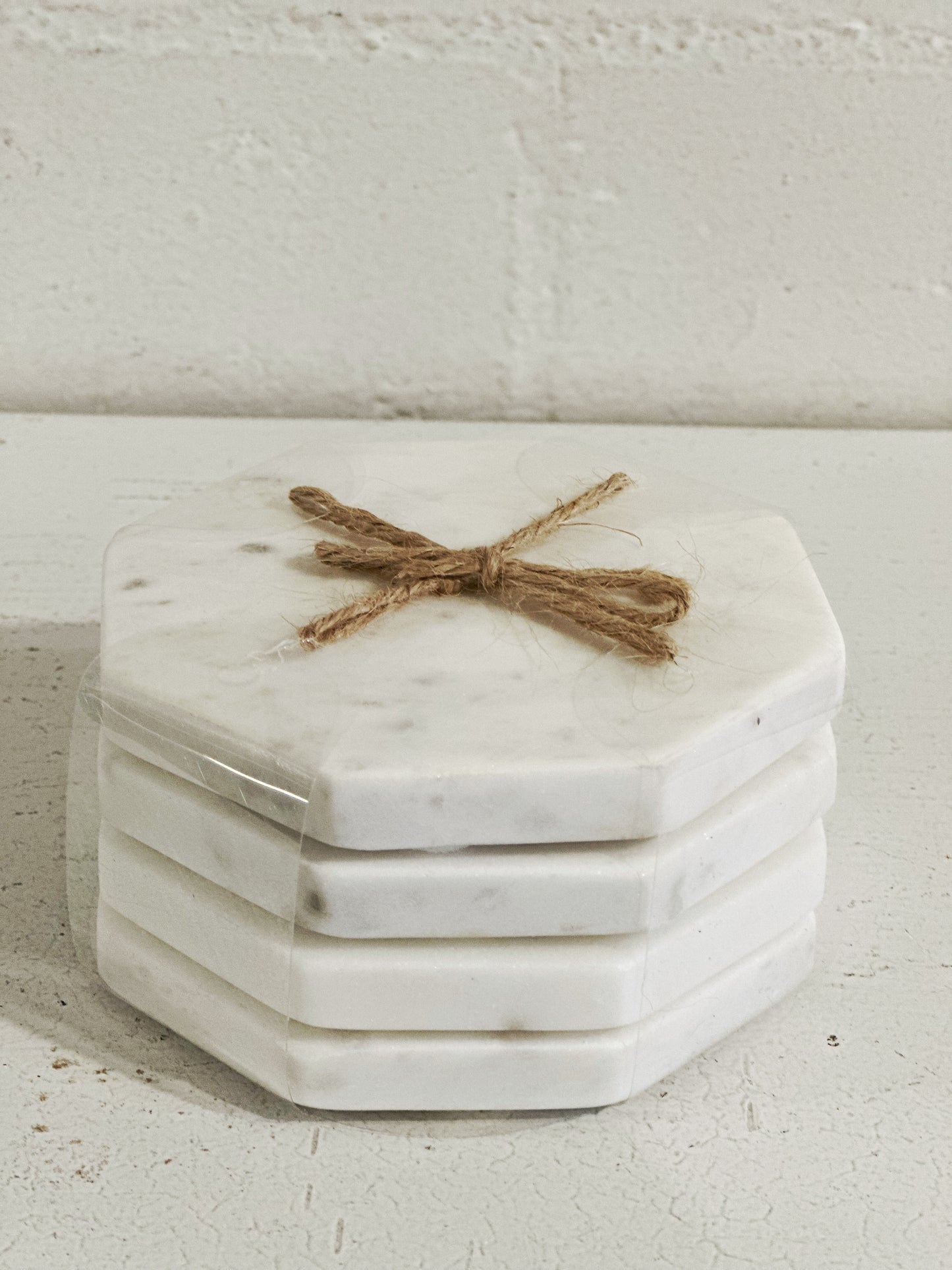 SET OF 4 MARBLE OCTAGON COASTERS