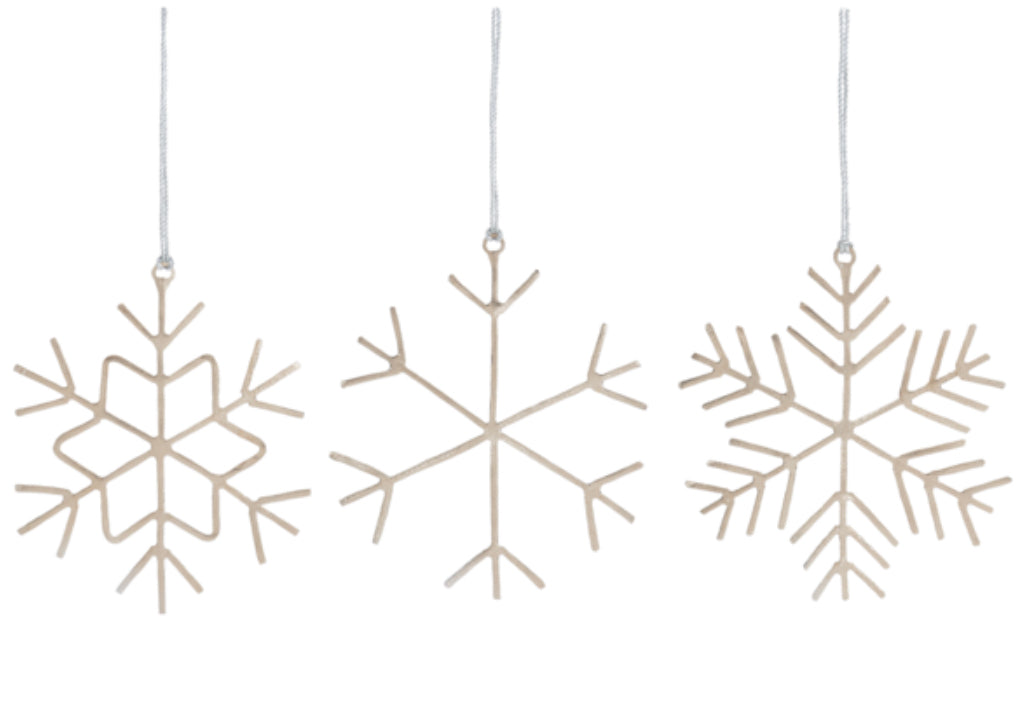 Silver Hammered Snowflake Ornament