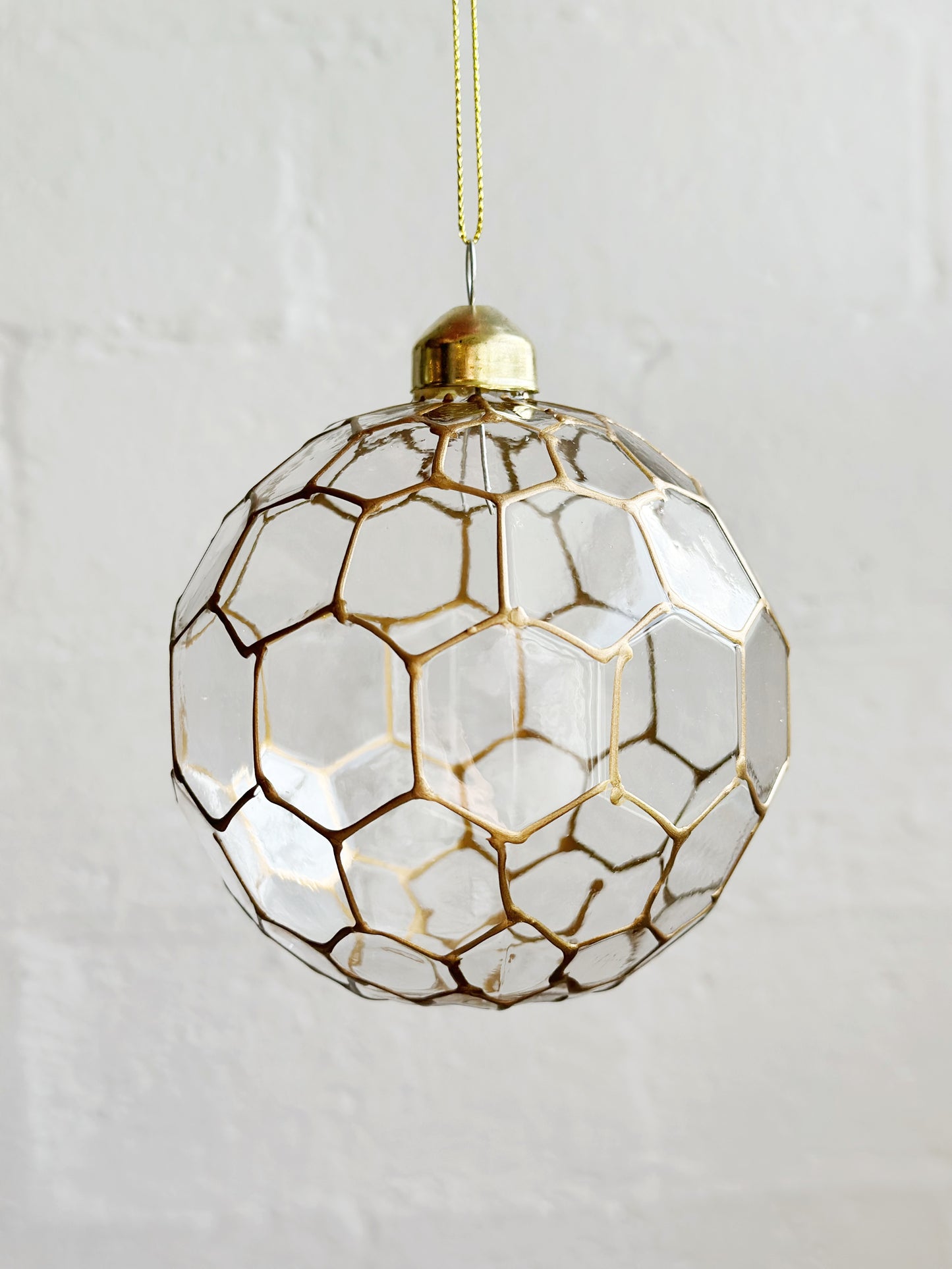 Glass Ball Rhombus with Gold Ornament